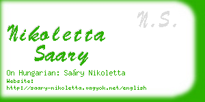 nikoletta saary business card
